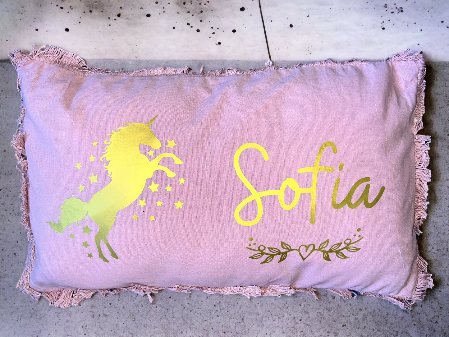 Coussin personnalisé rose