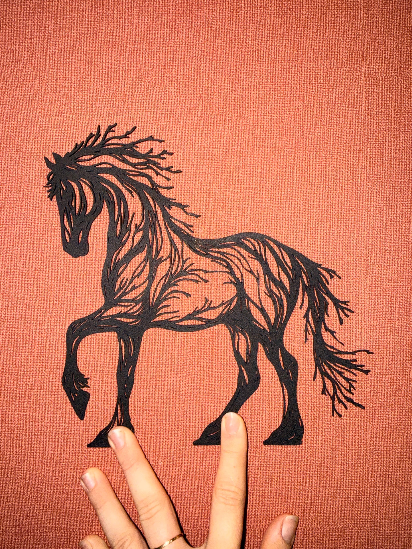 Décoration mural en métal cheval