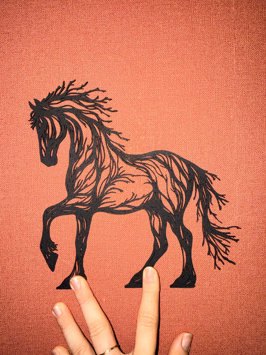 Décoration mural en métal cheval
