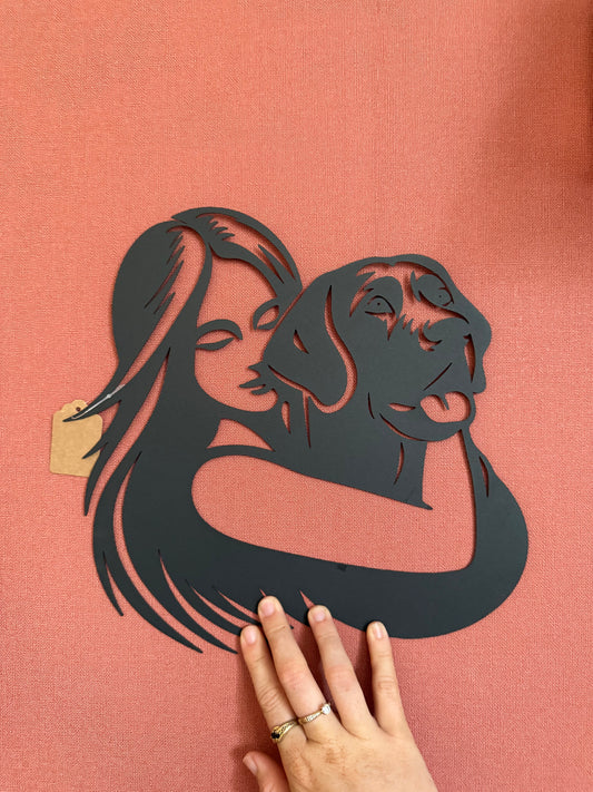 Décoration mural en métal chien labrador