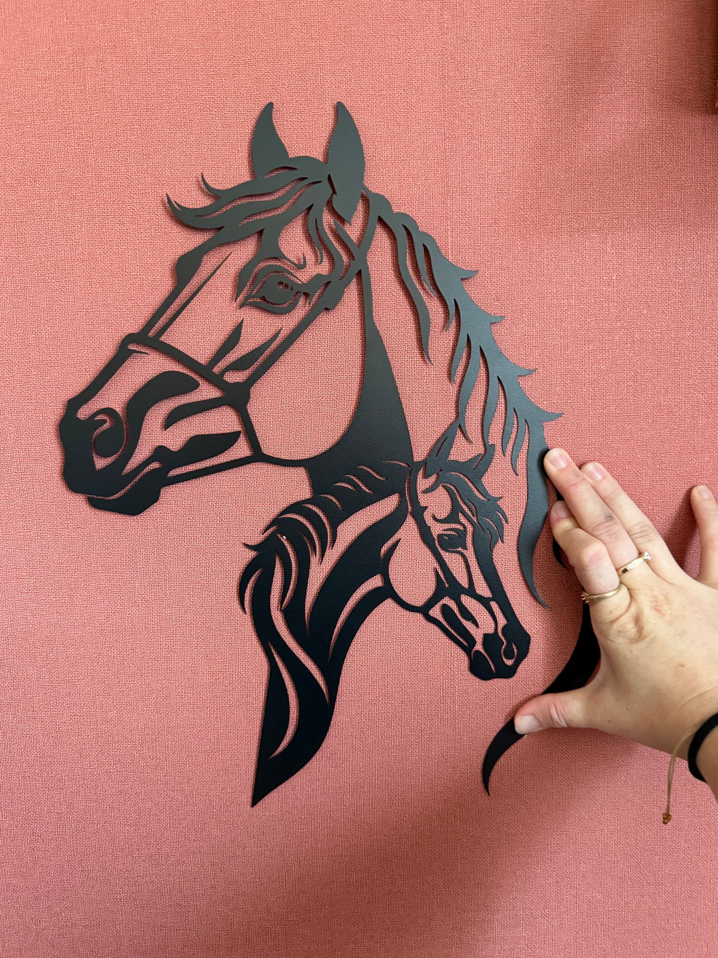 Décoration mural en métal cheval