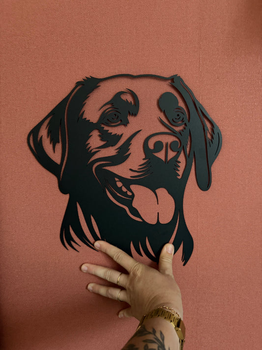 Décoration mural en métal chien labrador