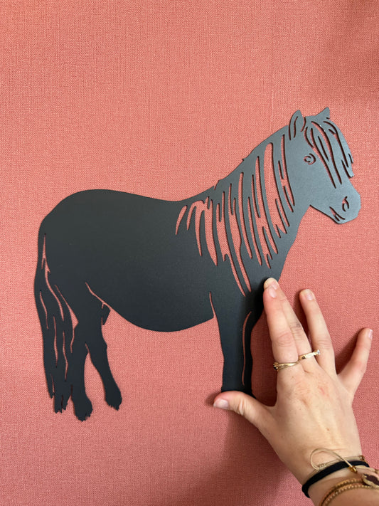 Décoration mural en métal poney / cheval