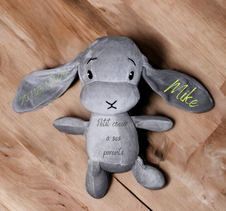 Peluche / Doudou lapin personnalisé