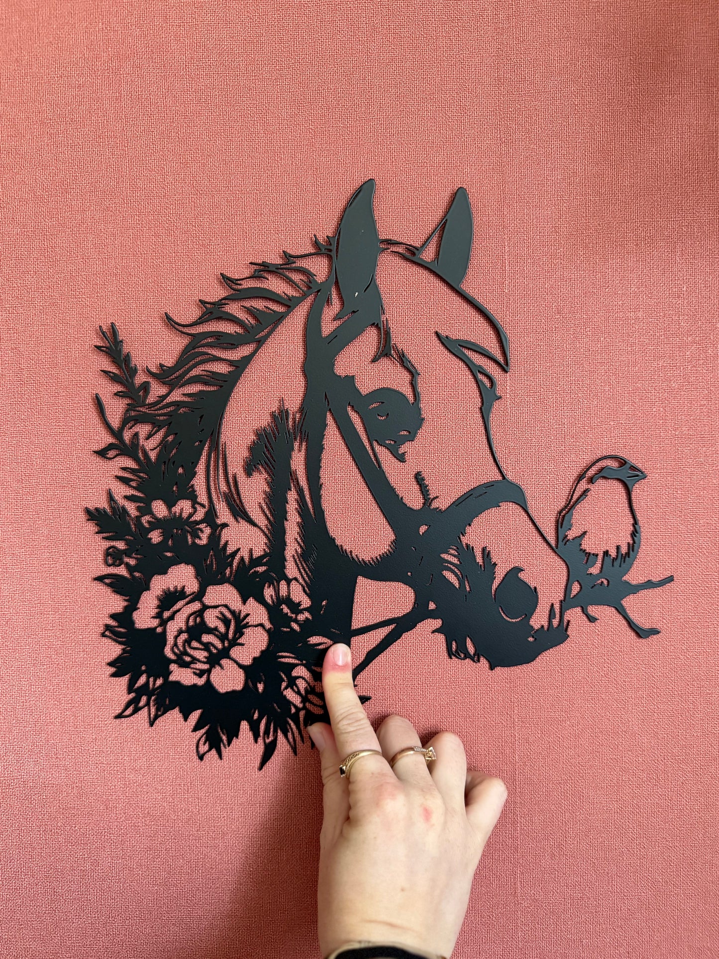 Décoration mural en métal cheval