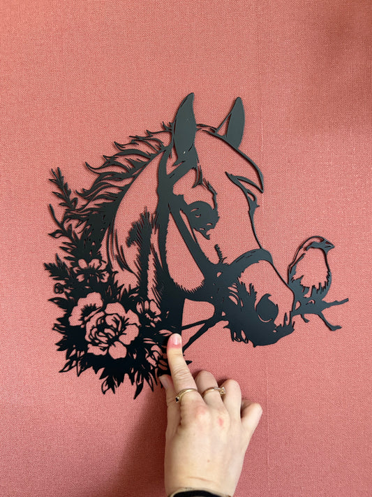 Décoration mural en métal cheval