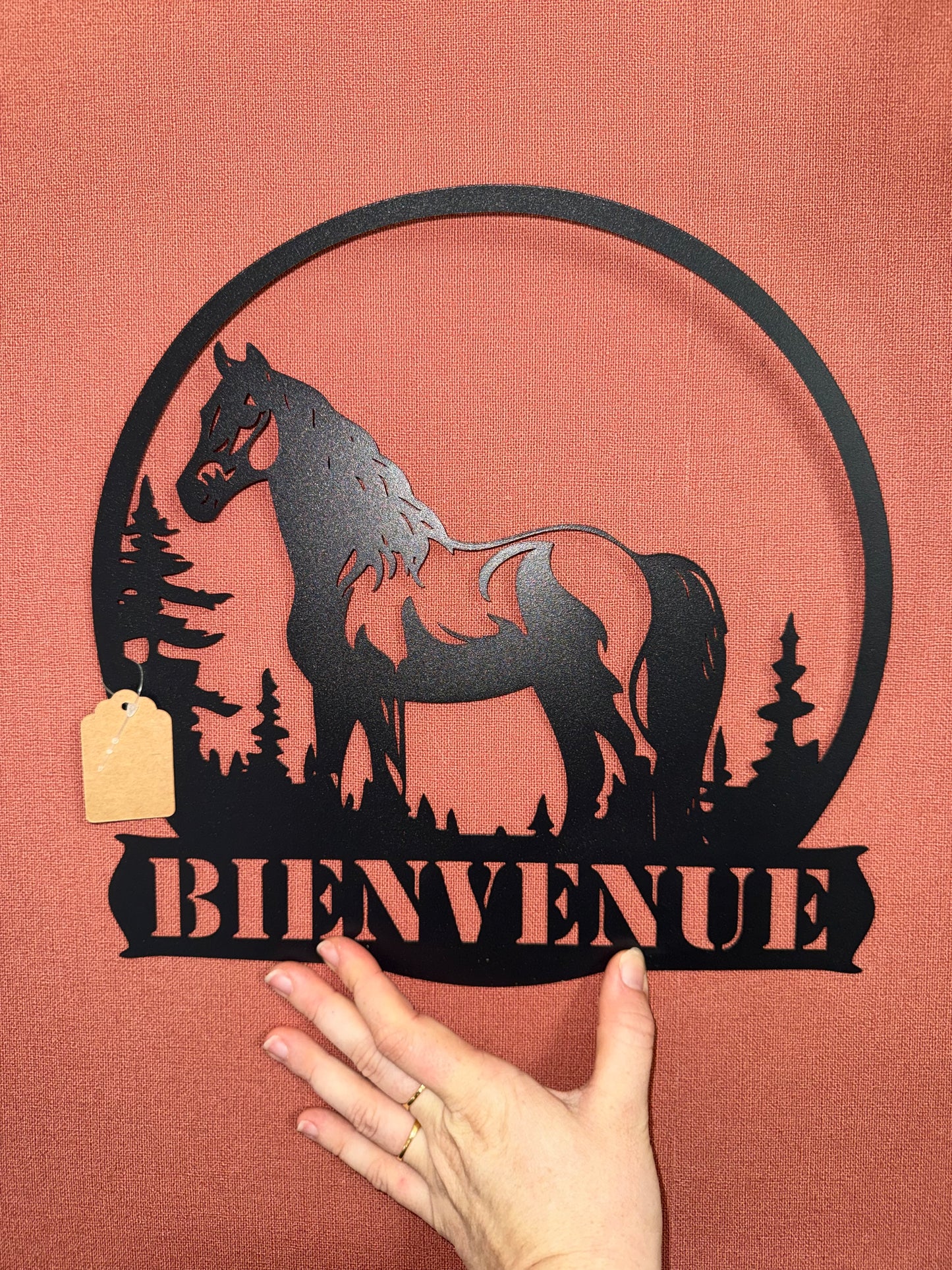 Support metal cheval bienvenue