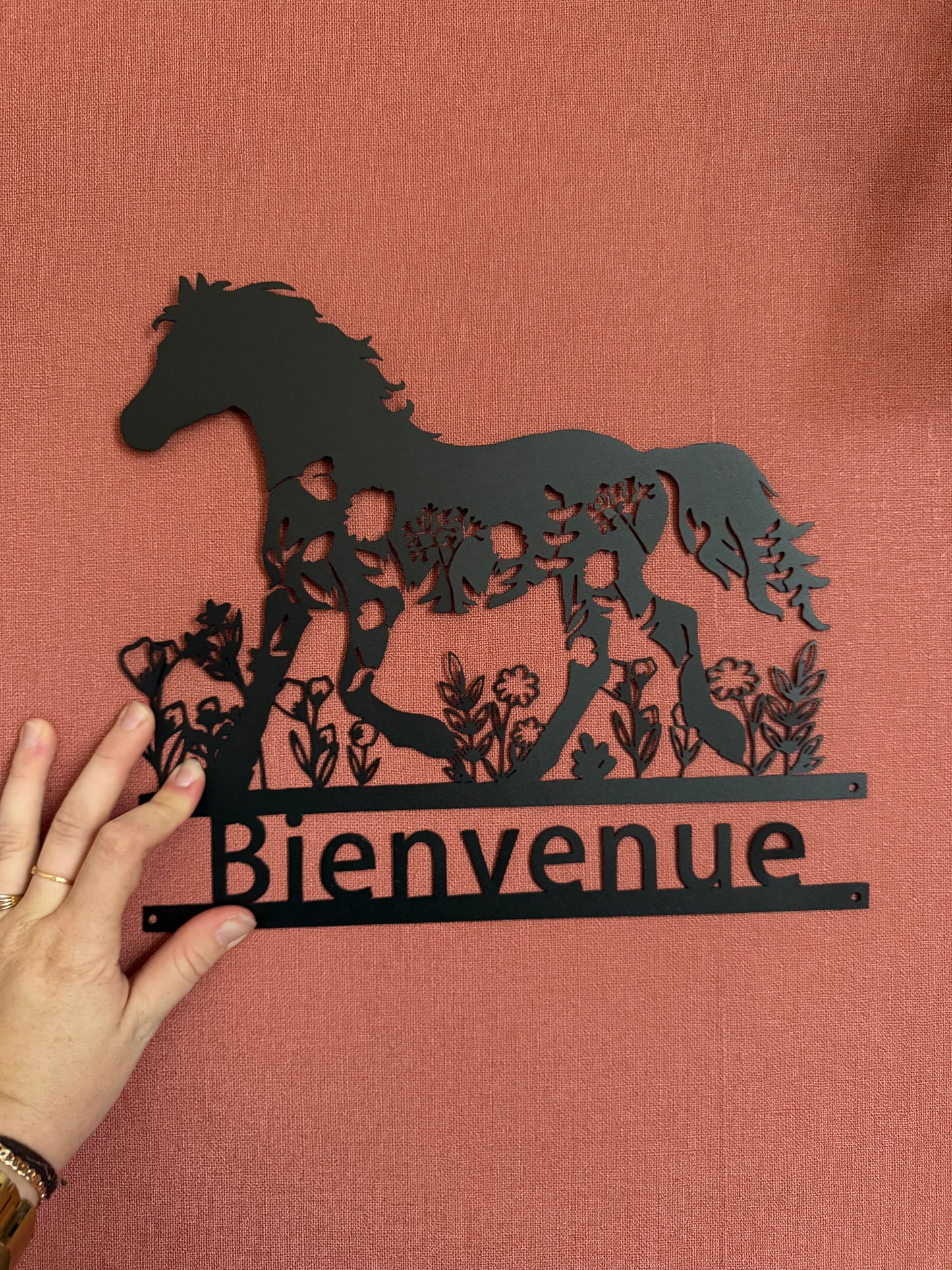 Décoration mural en métal cheval