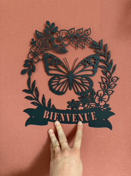 Décoration mural en métal papillon