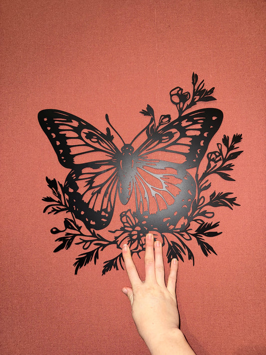 Décoration mural en métal papillon