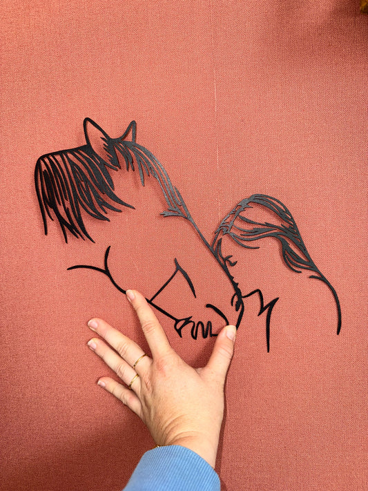 Décoration mural en métal cheval