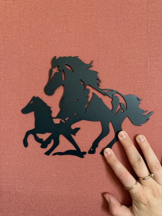 Décoration mural en métal cheval