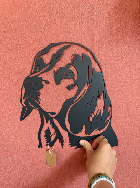 Décoration mural en métal chien beagle