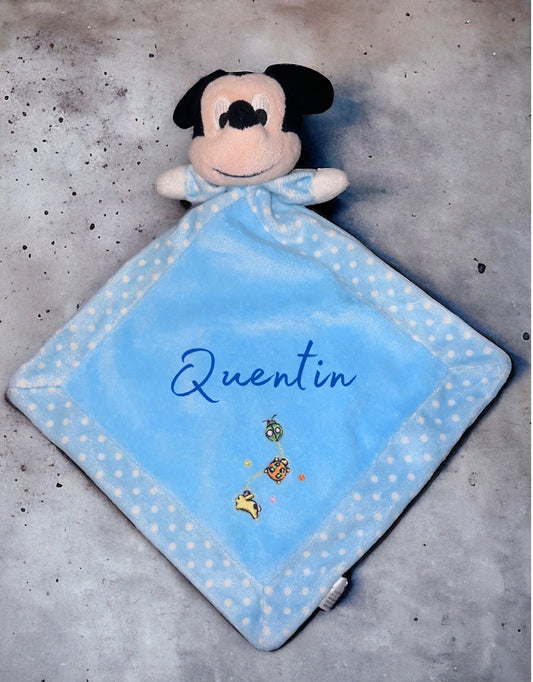 Doudou mouchoir mickey personnalisé