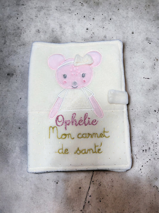 Protège carnet de santé souris personnalisé