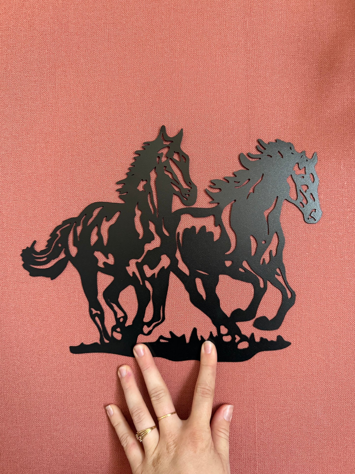 Décoration mural en métal cheval