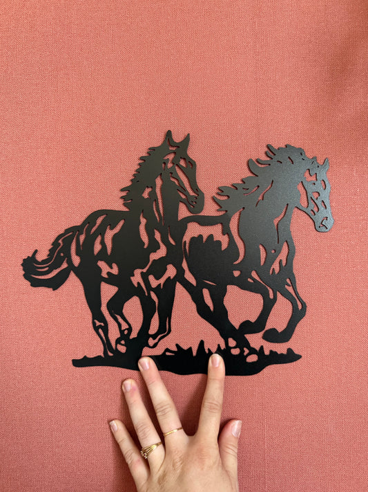 Décoration mural en métal cheval