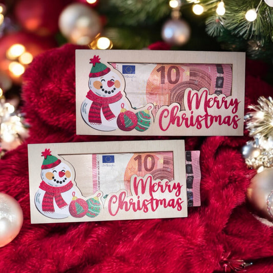 Carte cadeau argent Noël en bois