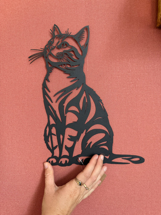 Décoration mural en métal chat