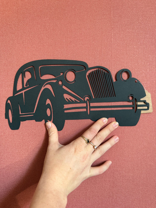 Décoration mural en métal voiture traction