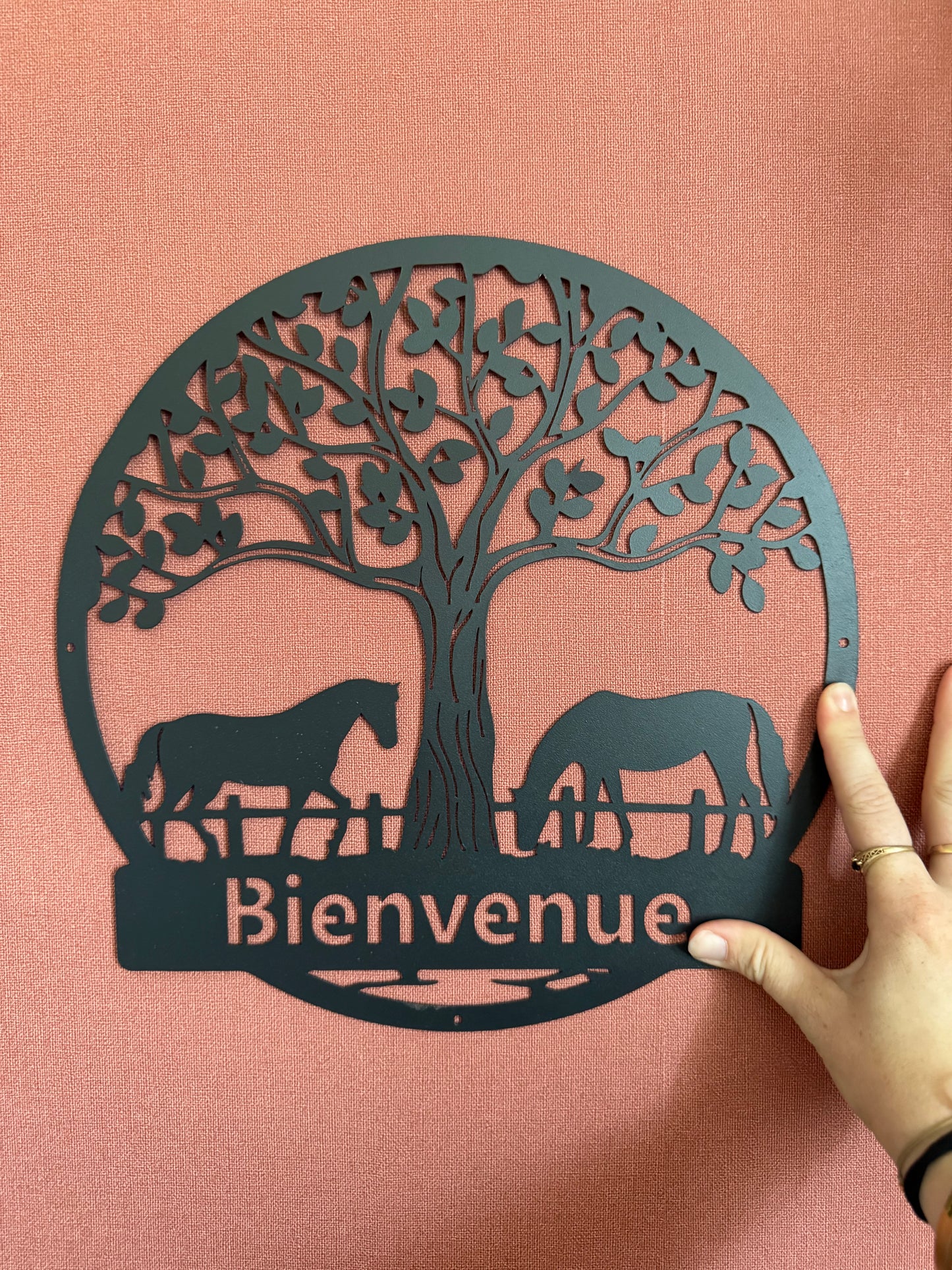 Décoration mural en métal cheval
