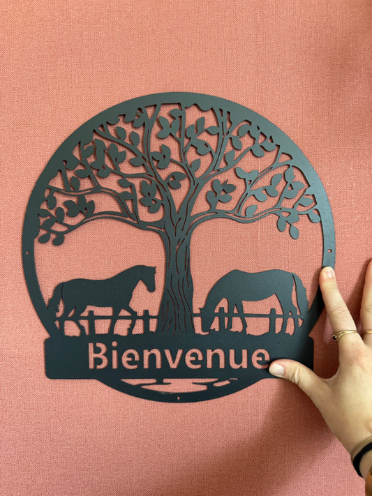 Décoration mural en métal cheval