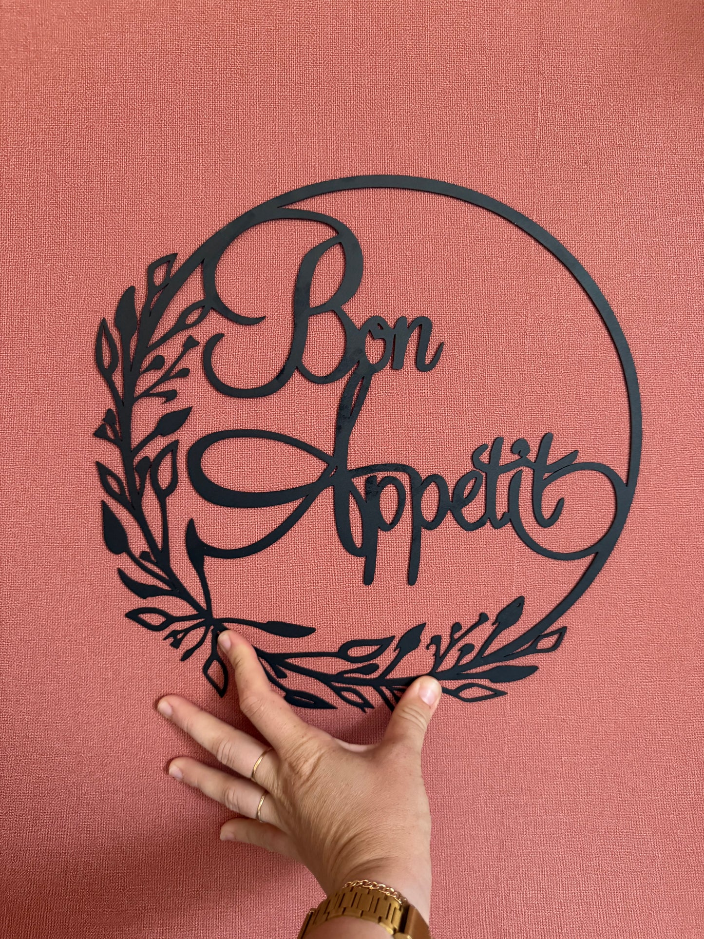 Décoration mural en métal cuisine, bon appétit