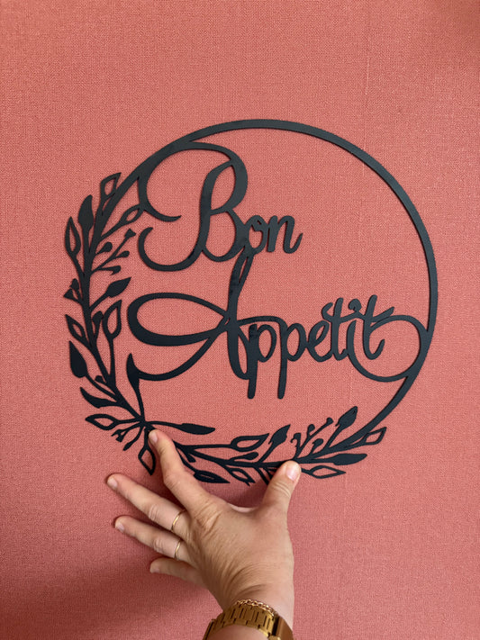 Décoration mural en métal cuisine, bon appétit