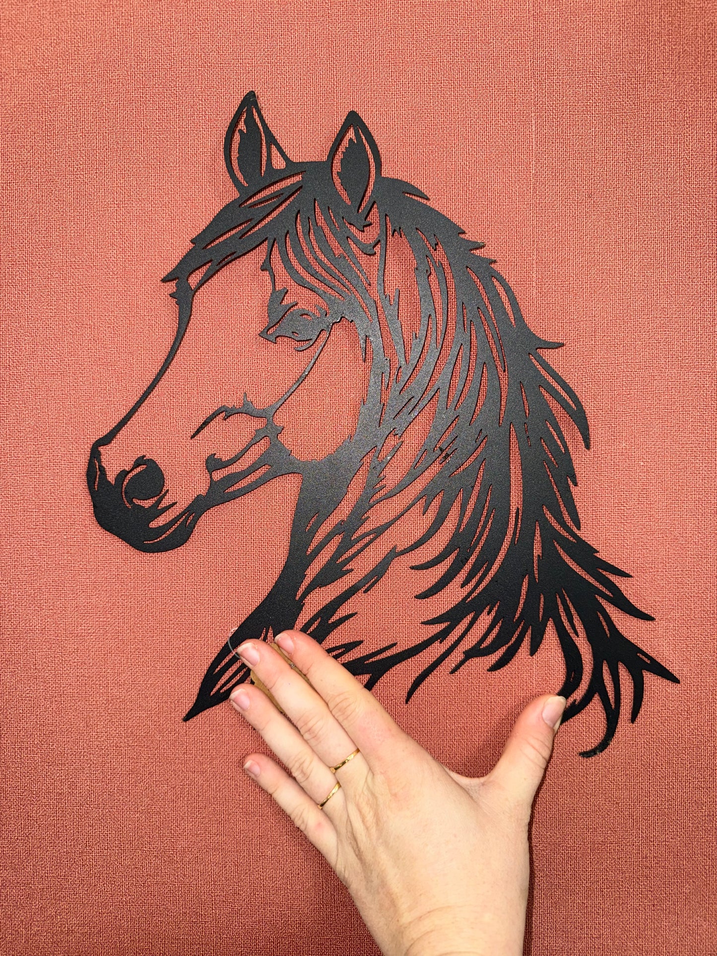 Décoration mural en métal cheval