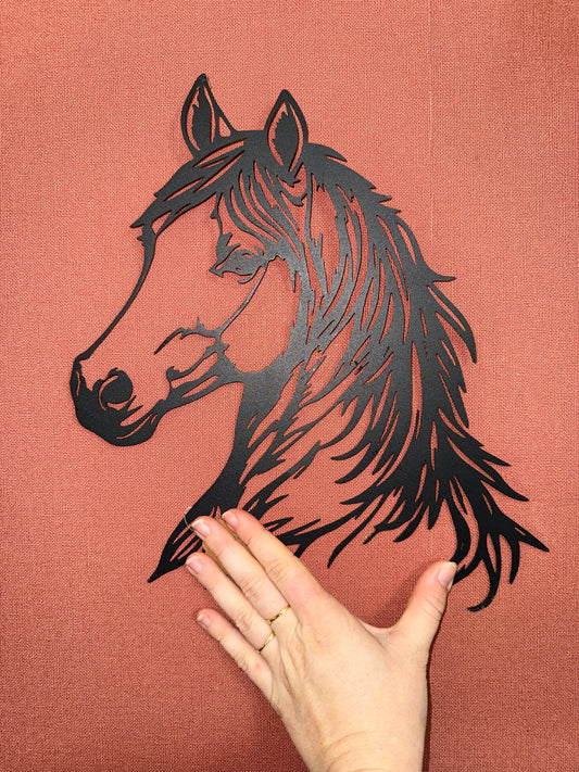Décoration mural en métal cheval