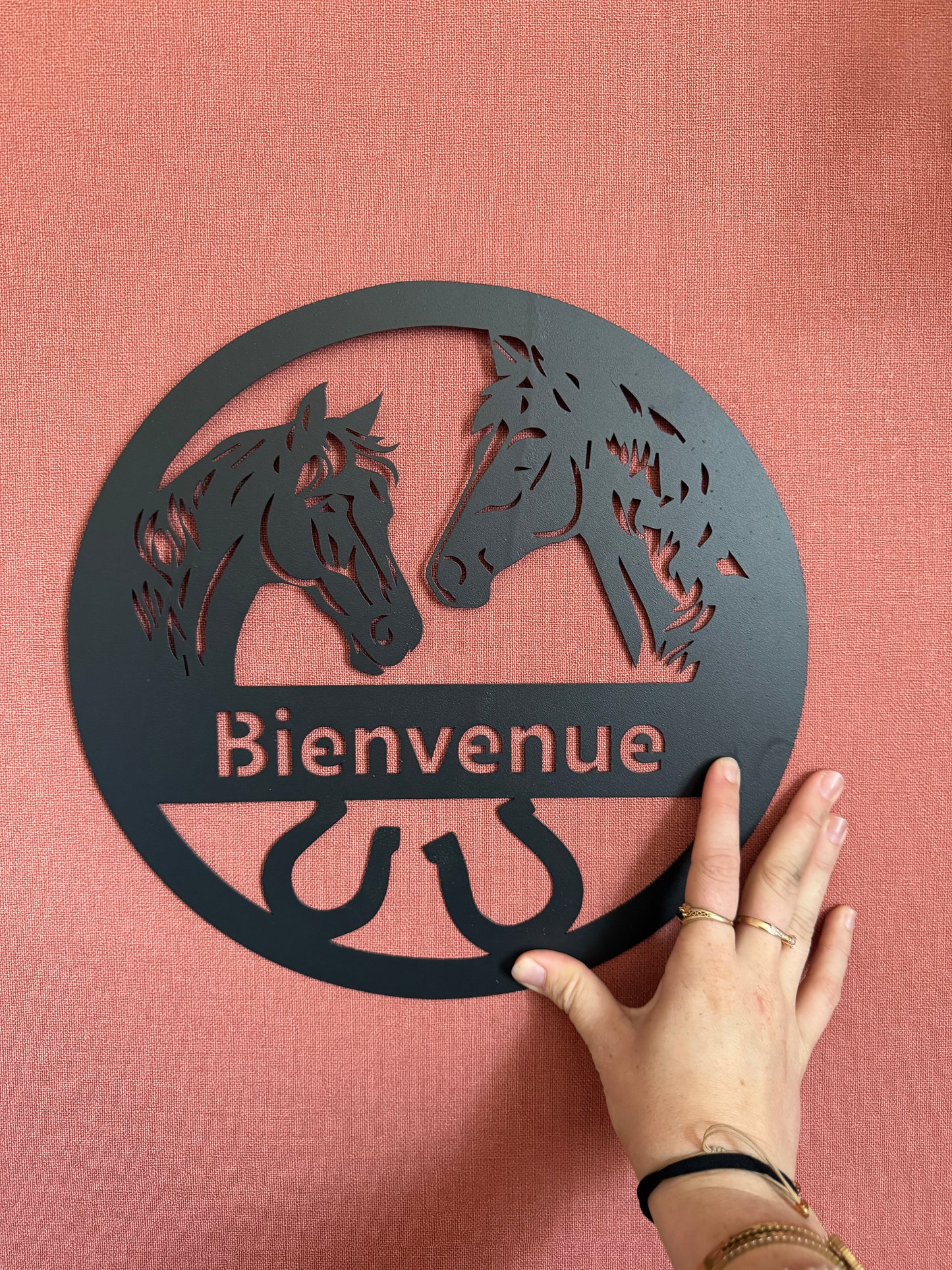 Décoration mural en métal cheval