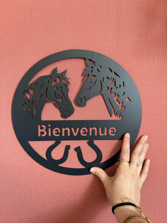 Décoration mural en métal cheval