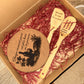Coffret cadeau cuisine gravé sur bois, idée cadeau mamie, marraine, maman, tata