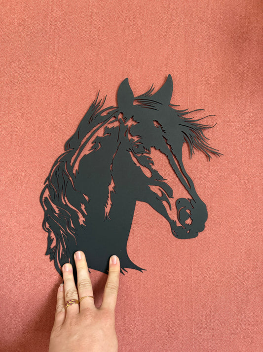 Décoration mural en métal cheval