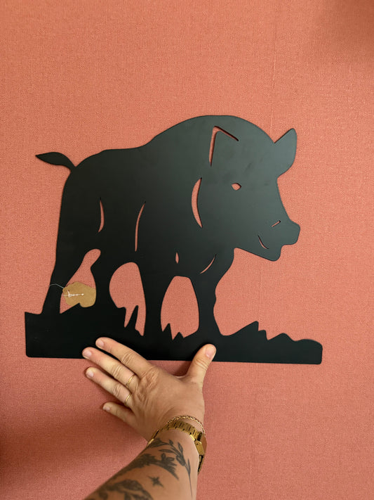Décoration mural en métal sanglier