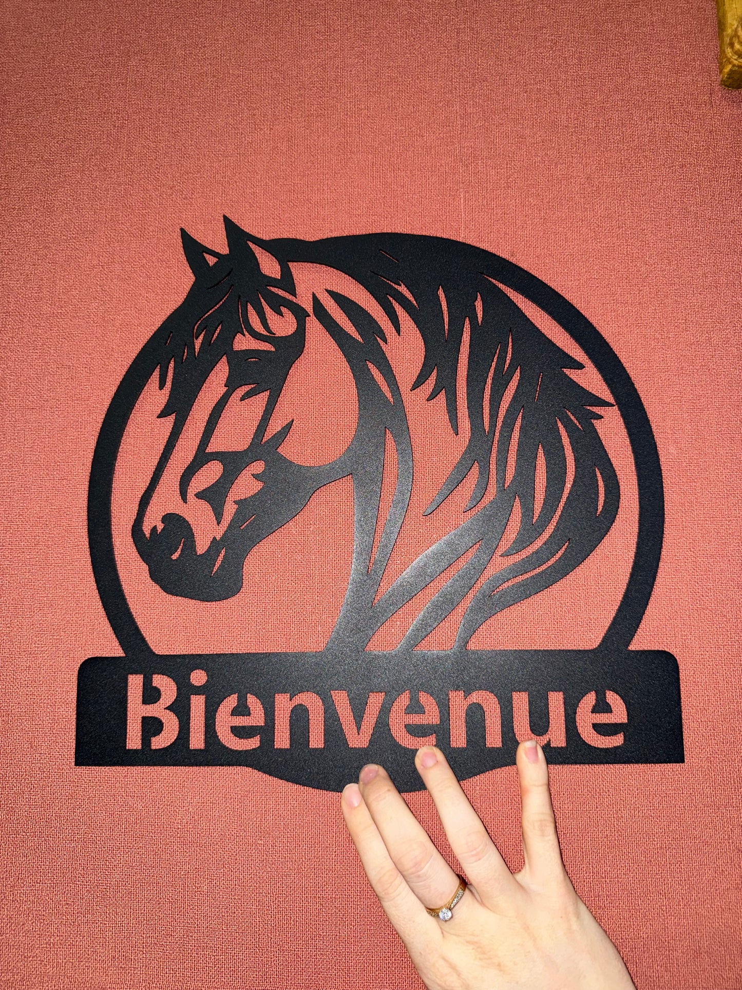 Décoration mural en métal cheval