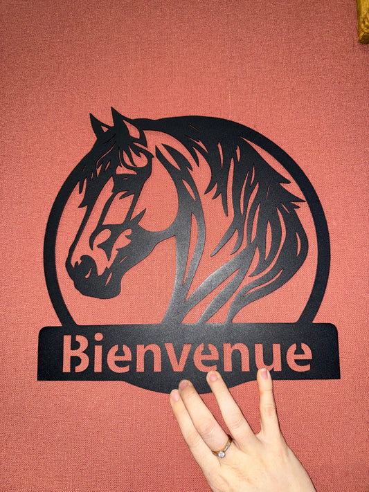 Décoration mural en métal cheval