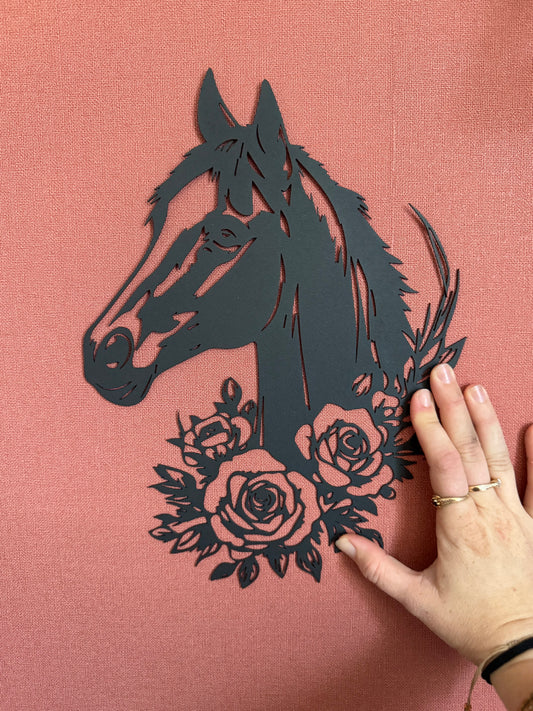 Décoration mural en métal cheval