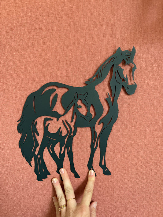 Décoration mural en métal cheval