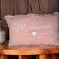 Coussin personnalisé rose