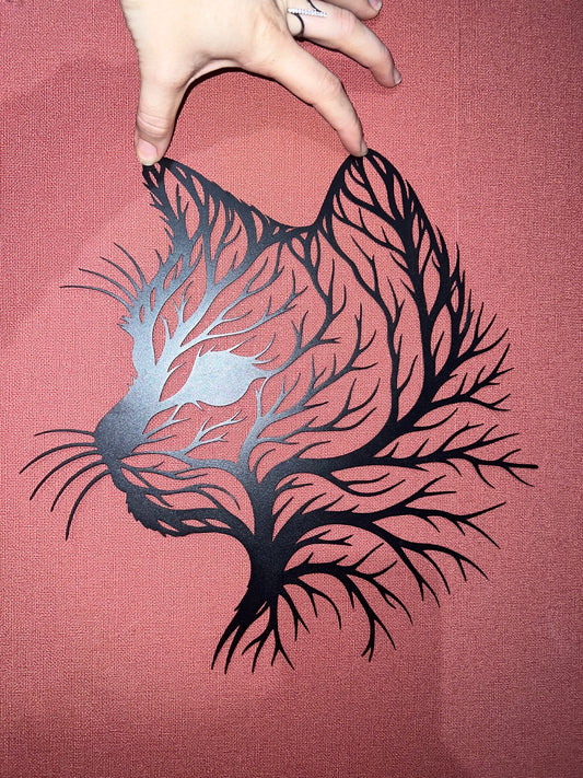Décoration mural en métal chat