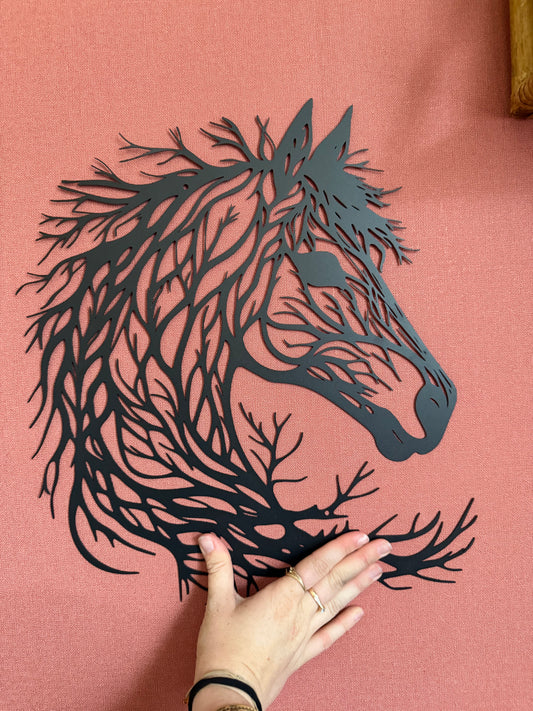 Décoration mural en métal cheval