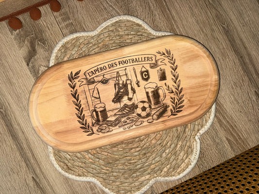Planche apéro / planche à découper foot gravée, idée cadeau papy, mamie, marraine, papa, mariage