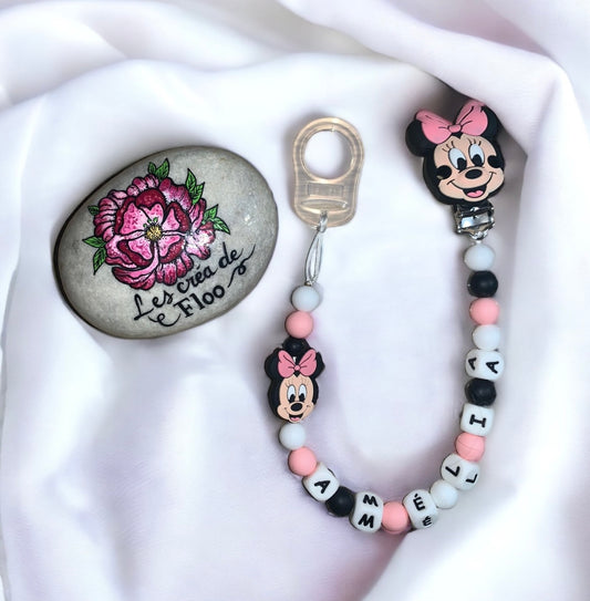 Attache tétine personnalisée minnie