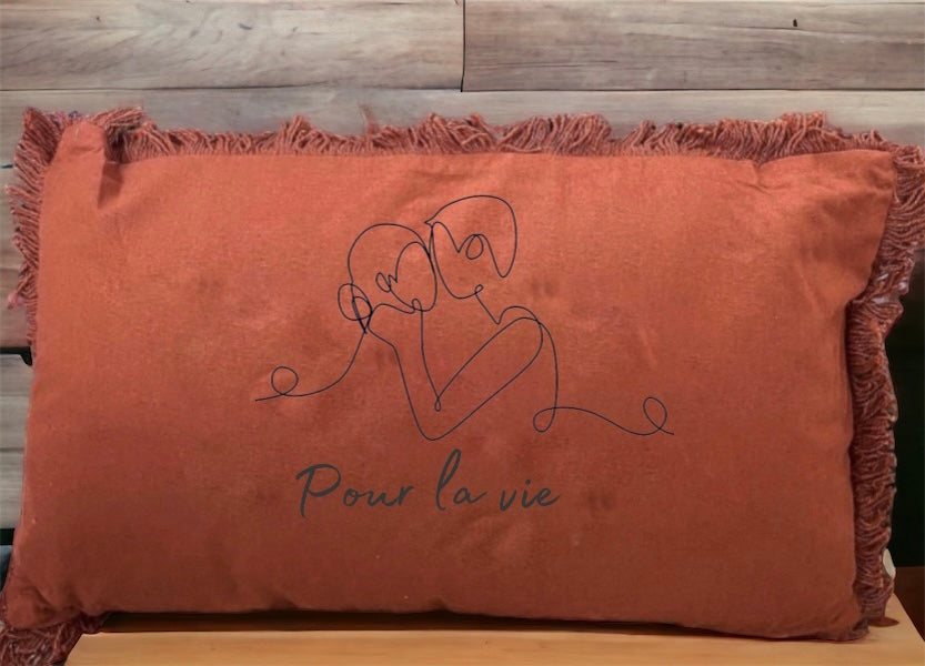 Coussin couple / mariée