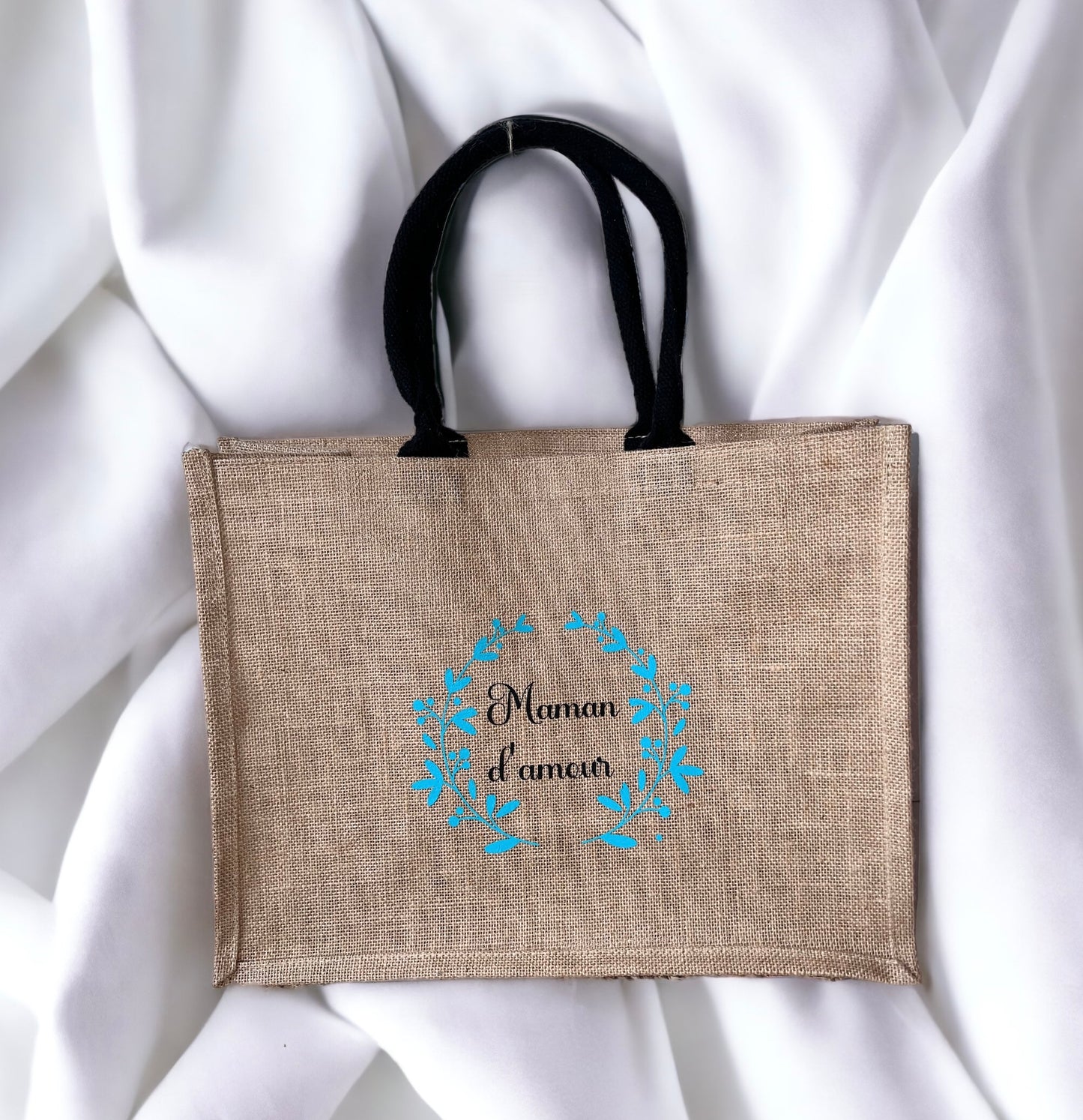 Sac en toile de jute personnalisé / idée cadeau maman, mamie