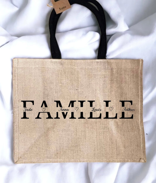 Sac en toile de jute personnalisé / idée cadeau papa