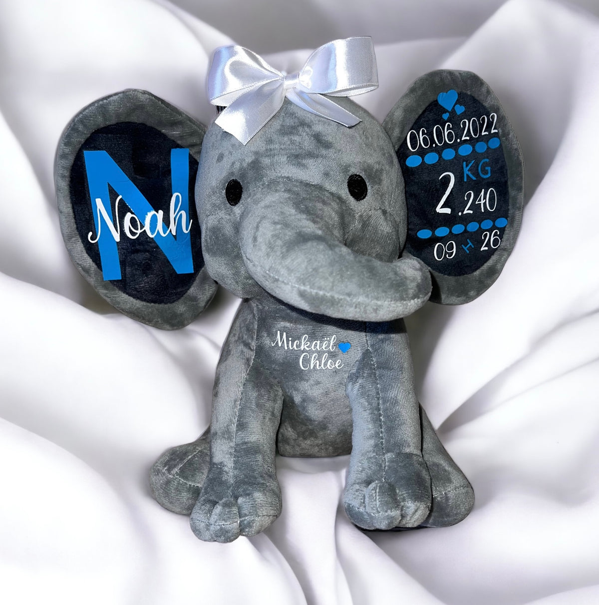 Peluche Eléphant géant Histoire d'Ours personnalisable au prénom Peluche Eléphant géant Histoire d'Ours personnalisable au prénom