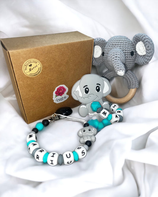 Coffret naissance personnalisé éléphant