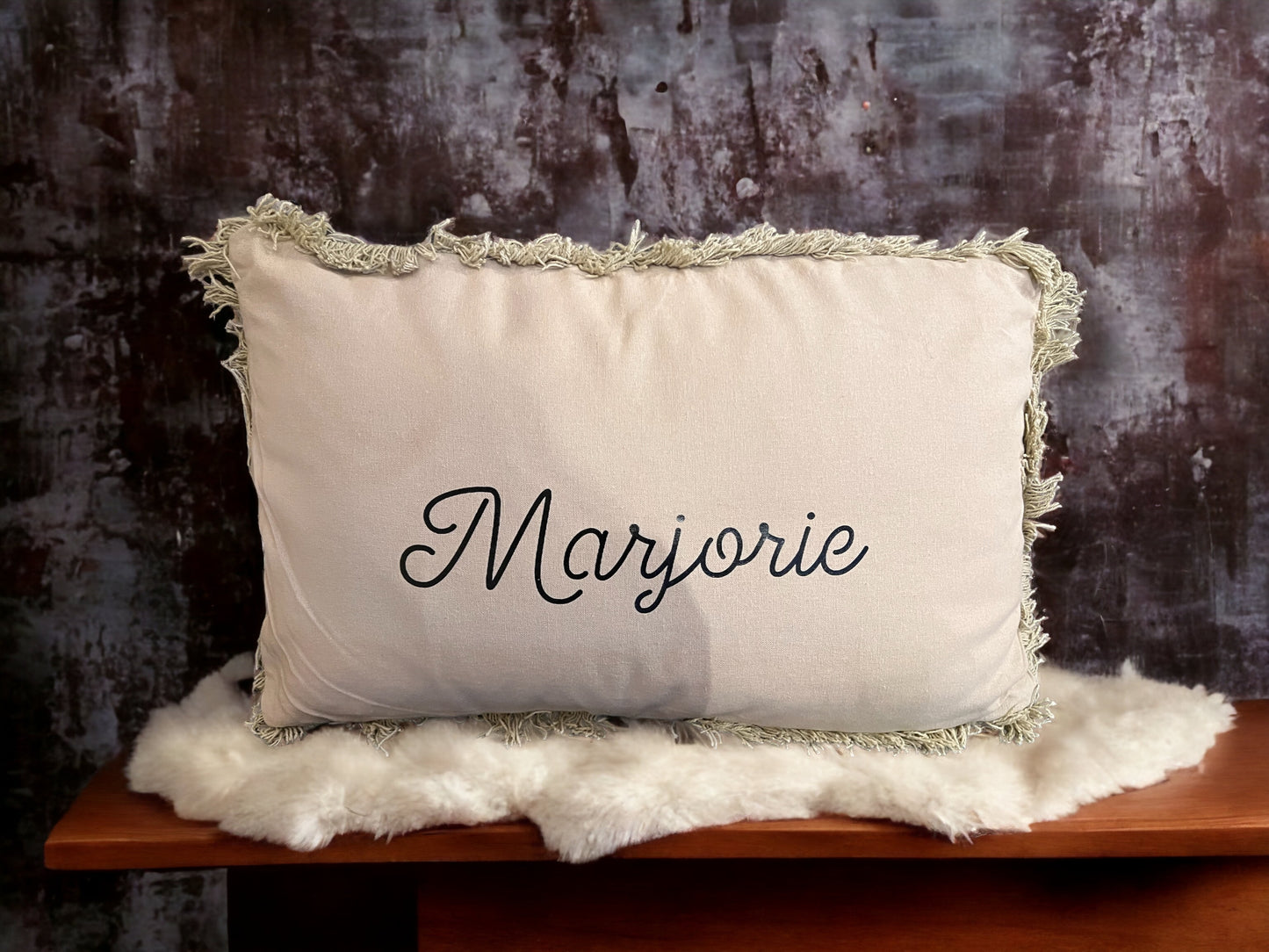 Coussin personnalisé beige